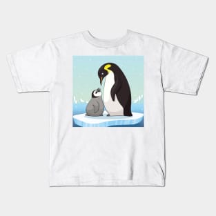 Family of penguins in cartoon style. Penguin character design. vector illustration Kids T-Shirt